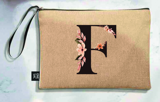 Bolso de mano letra f una pieza (diseño variado) (25×18×1 )